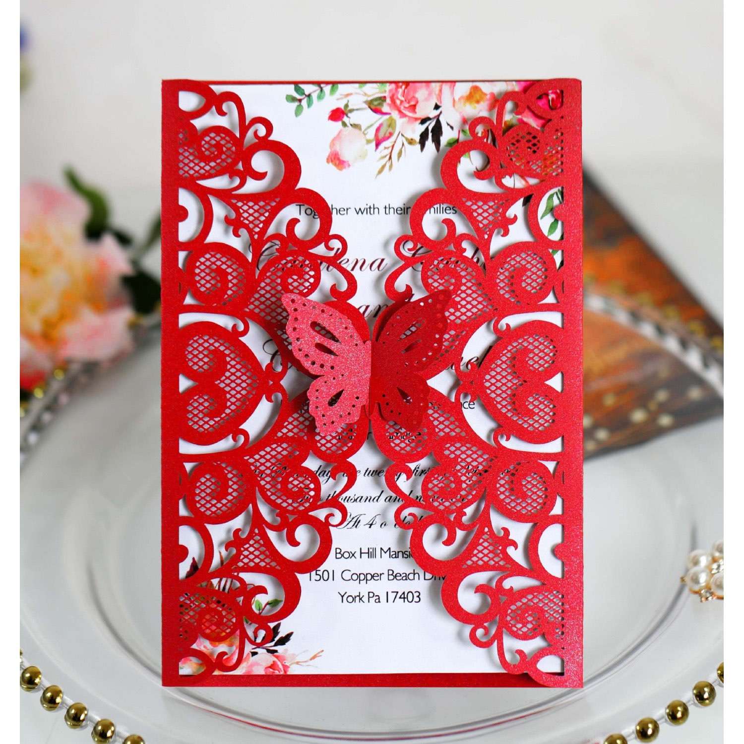 Butterfly Invitation Card Valentine's Day Greeting Card Marriage Invitation Card Laser Cut